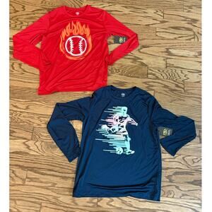 Boys Athletic  XXL Lot Long Sleeve Shirts  Graphic Print Cotton New